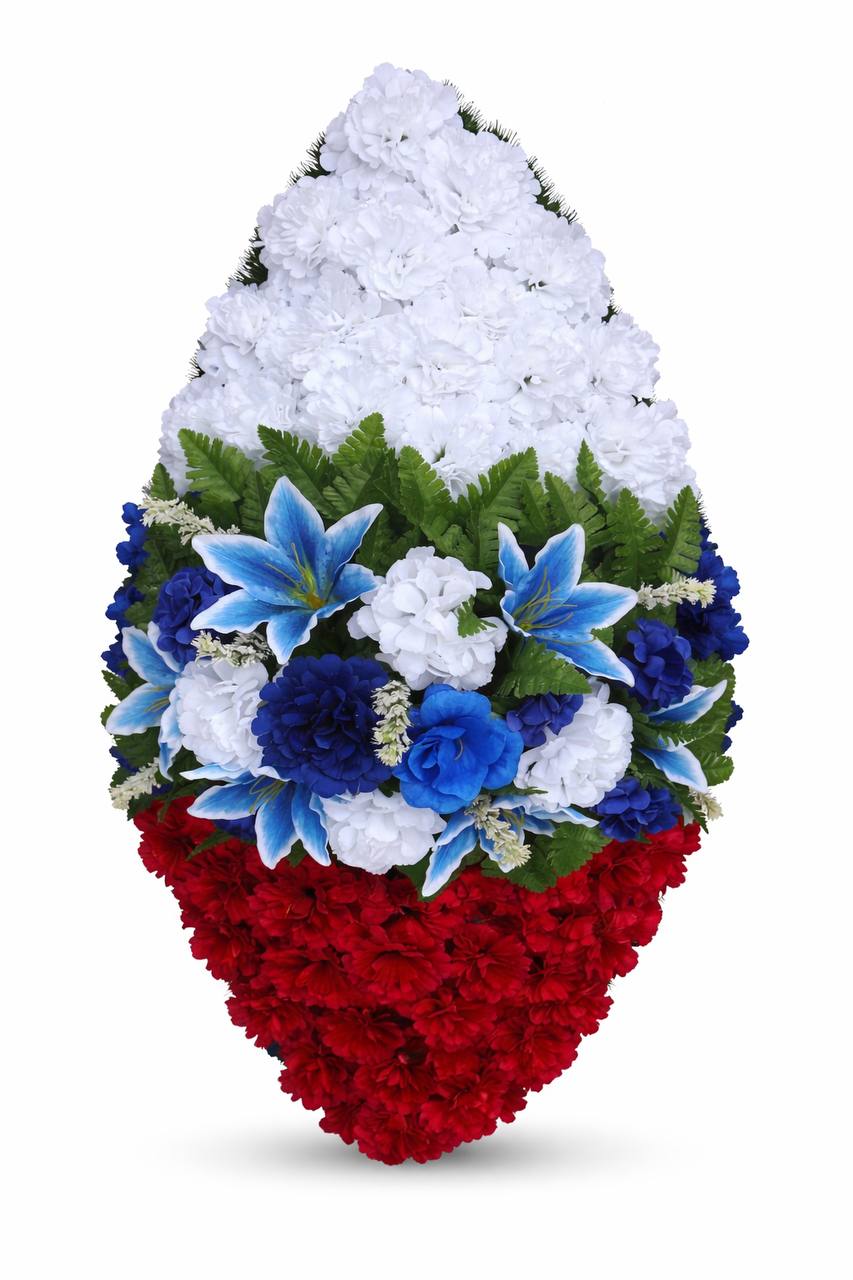 Венок 100 см капля бордовый с розовым